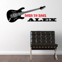 Personalised Name Decal: Guitar - Born To Rock