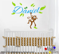 Kids Wall Decal Stickers - Personalised Name: Monkey Boy