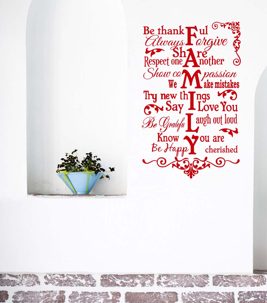 Art Decal: Wall Decal Life Quotes: Family-1