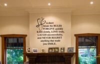 Art Decal: Wall Decal Life Quotes: Never regret anything made you SMILE
