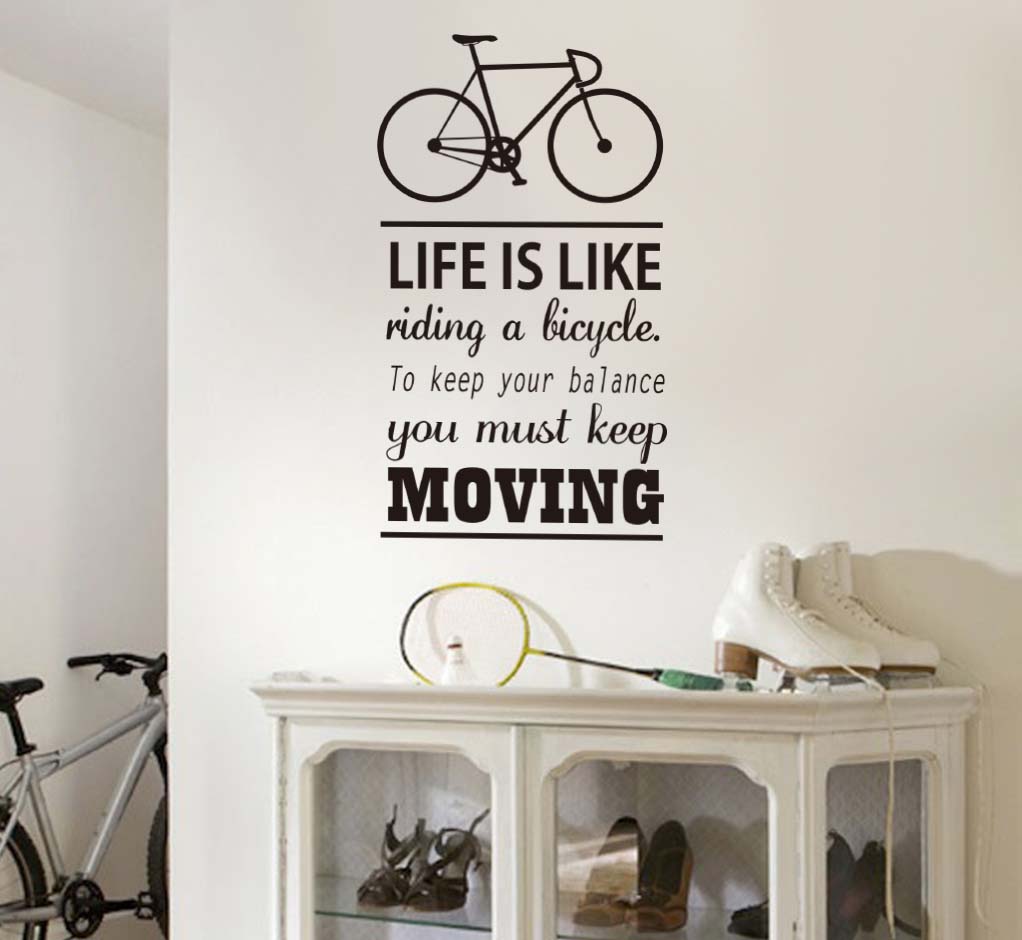 Art Decal: Wall Decal Life Quotes: Life is like riding a bicycle