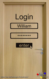 Wall / Door Decal Stickers - Personalised Name: Login to enter