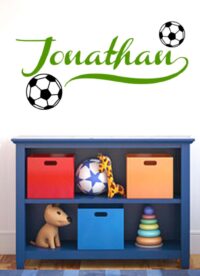 Kids Wall Decal Stickers - Personalised Name: Soccer Kid