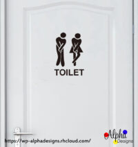 Wall Art Decal: Door Decal Sticker - Toilet Sign