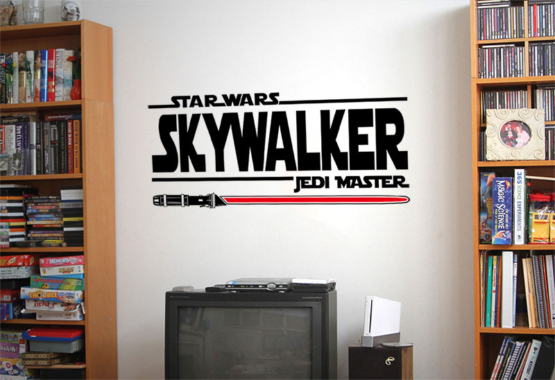 Kids Wall Decal Stickers - Personalised Name: Star Wars Jedi Master