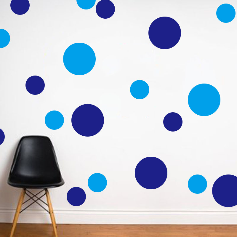 Kids Wall Decal Stickers: Colourful Polka Dot Pattern