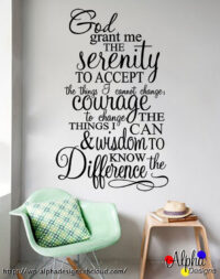 Art Decal: Wall Decal Life Quotes: Serenity Prayer