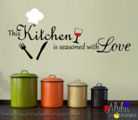 Art Decal: Wall Decal Life Quotes: This kitchen is seasoned with love-2
