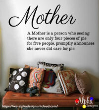 Art Decal: Wall Decal Life Quotes: Mother