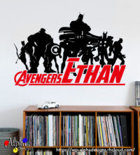 Kids Wall Decal Stickers: Personalized Name: Superhero-1