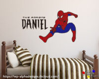 Kids Wall Decal Stickers: Personalised Name: Spider-Man