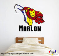 Kids Wall Decal Stickers: Personalised Name Decal: Iron Man