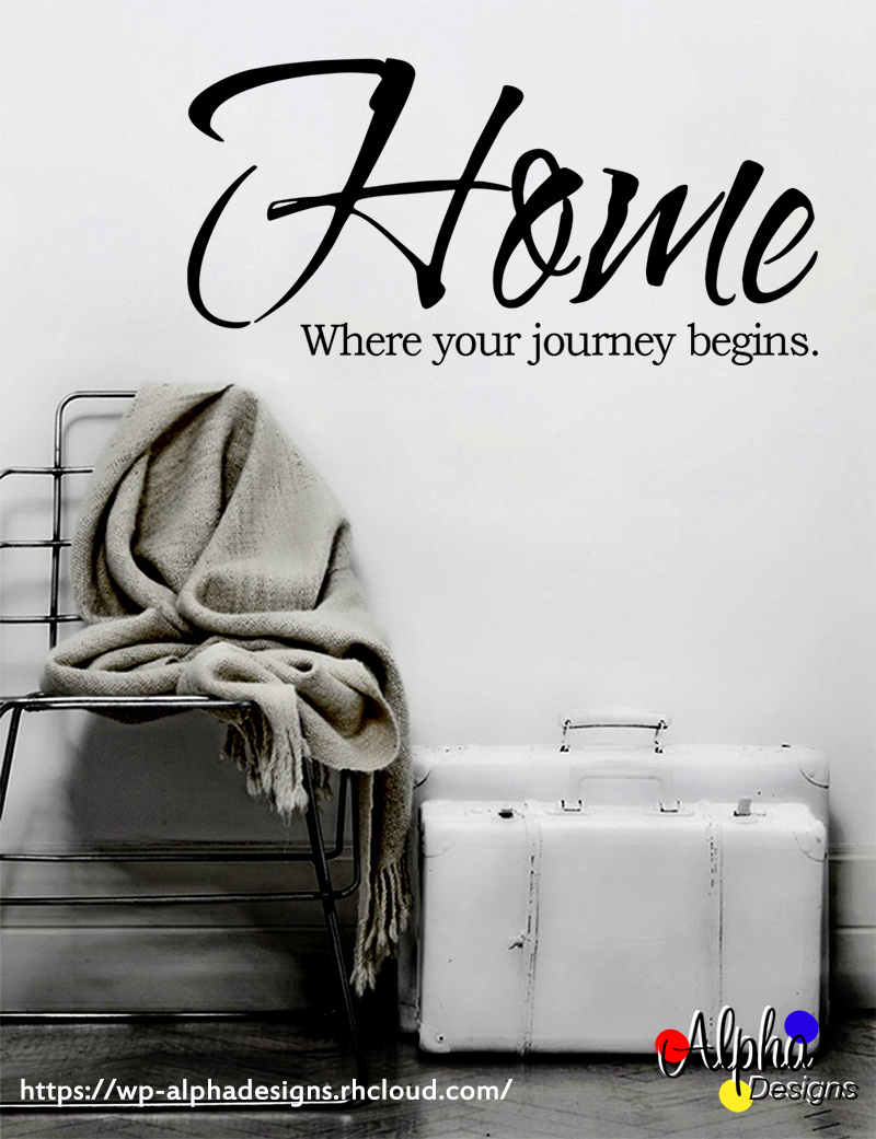 Art Decal: Wall Decal Life Quotes: Home: Where your journey begins