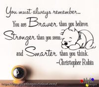 Art Decal: Wall Decal Life Quotes: You are braver than you believe