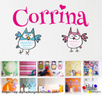 Kids Wall Decal Stickers: Wall Art Name Decal: My Owl Friends