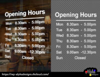 Wall Art Decal: Custom Window Stickers - Shop Opening Hours Sign-2