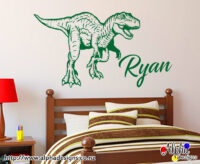 NZ Made Personalised Name Kids Bedroom Wall Art Decal Print: Cool Dinosaur