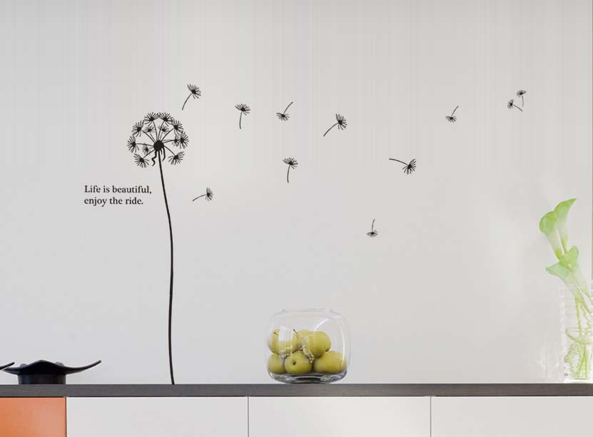 Art Decal: Wall Decal Life Quotes: Enjoy Dandelion Ride